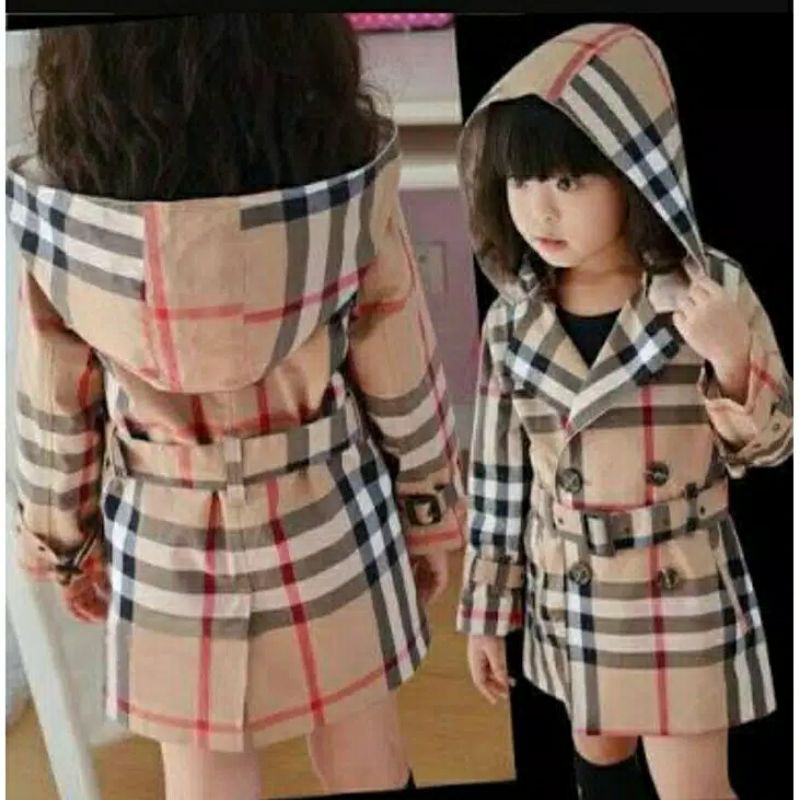 Blouse/Coat Hoodie Anak Cantik Bhn Katun Burberry Fit 3-4th (Salsa Girl)