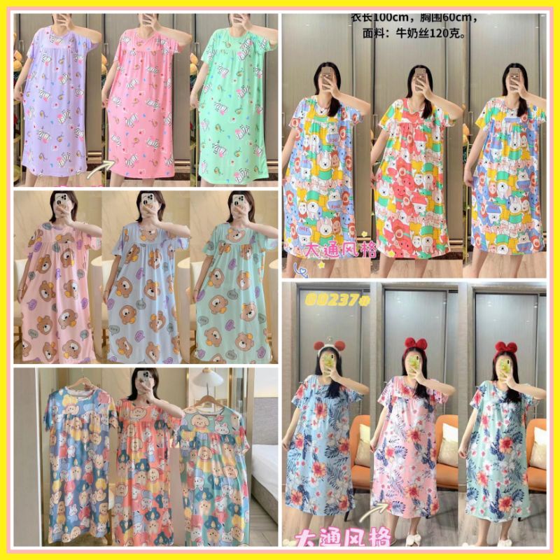 Daster jumbo import spandex korea ld 120cm/ baju tidur wanita dress jumbo murah