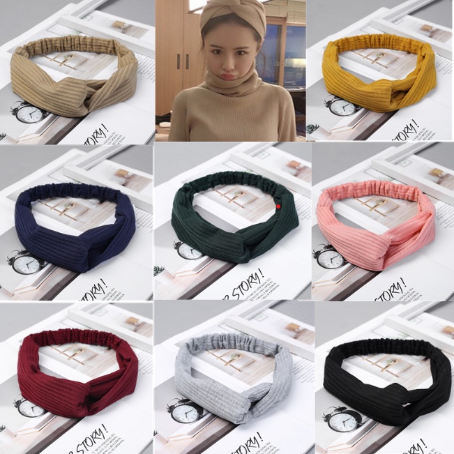 BANDO BANDANA KOREA DEWASA ANAK PEREMPUAN BERMOTIF POLOS KEKINIAN / AKSESORIES RAMBUT WANITA DEWASA 