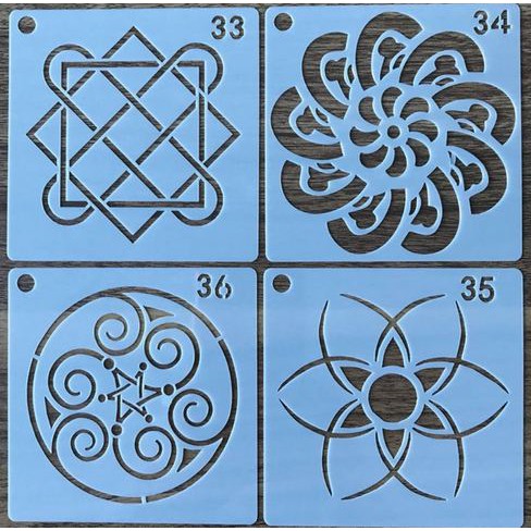 Plastic Stencil - Stensil Dekorasi Motif_MANDALA13 (4pcs)