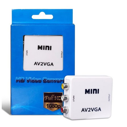 Box Adapter Converter Mini HD av2vga AV RCA CVBS to VGA Video HDTV