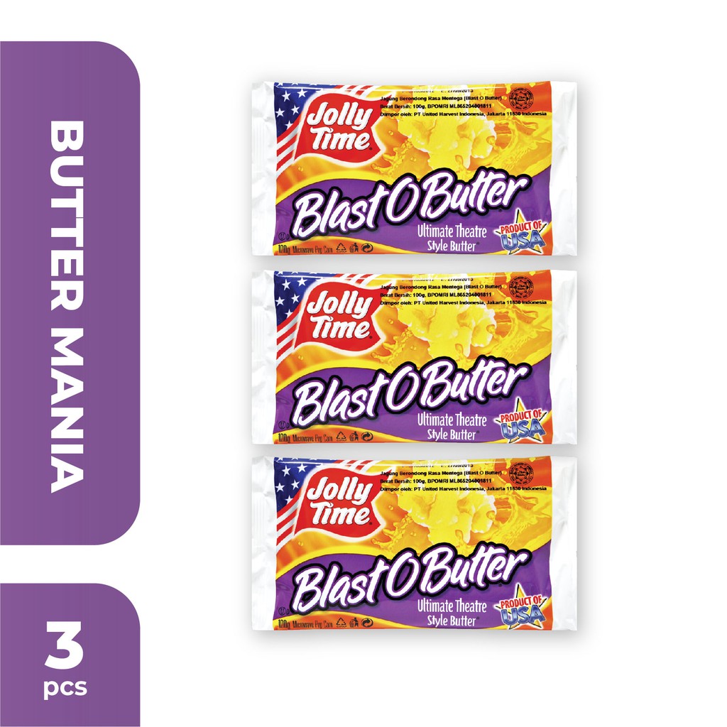 

Jolly Time - Paket Butter Mania (3BOB) - Mircowave Popcorn