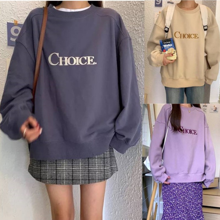 Sweater Wanita Choice Sweater Fleece Sweater Oversize Cewek