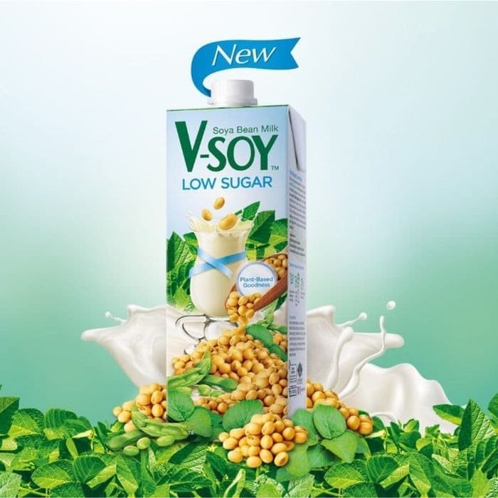 V-Soy Susu Kedelai Low Sugar (VSoy Milk Non GMO) 1 L