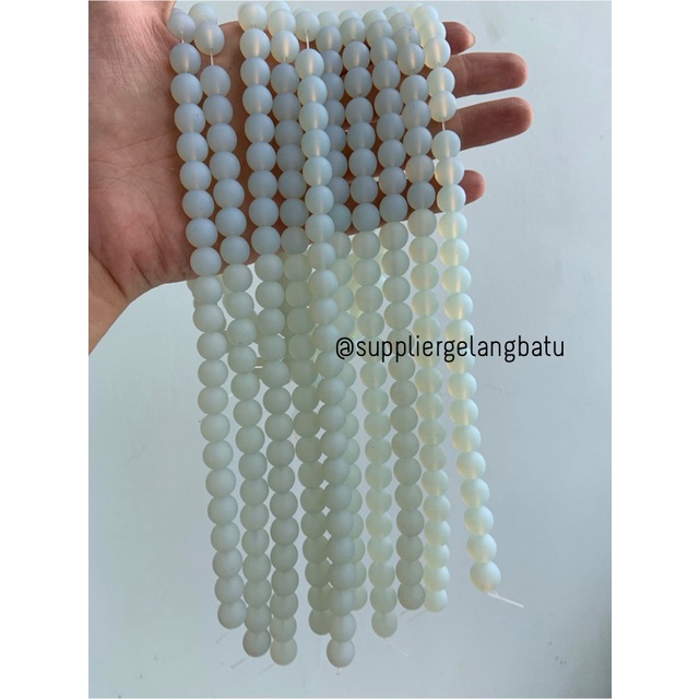 batu 10mm moonstone DOFF opalite akik tembus senter rencengan LANGKA