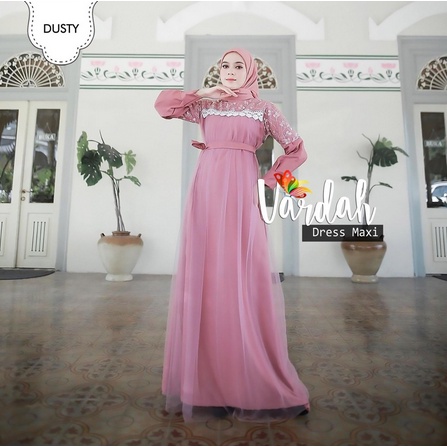 Gamis Berukat Terbaru Gamis Pesta Mewah Maxi Vardah Baju Fashions Wanita Kekinian