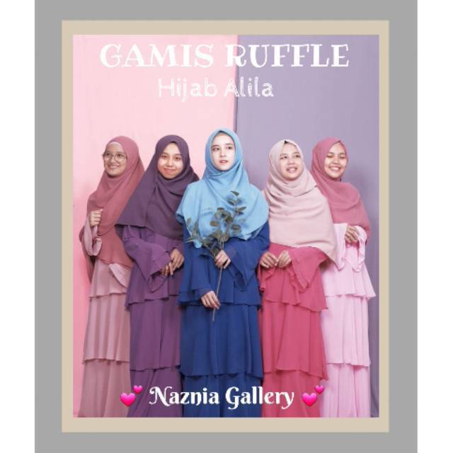 New Gamis Ruffle HIJAB ALILA | Daily Gamis Rempel Busui & Wudhu Friendly | Gamis Ceruti Full Furing
