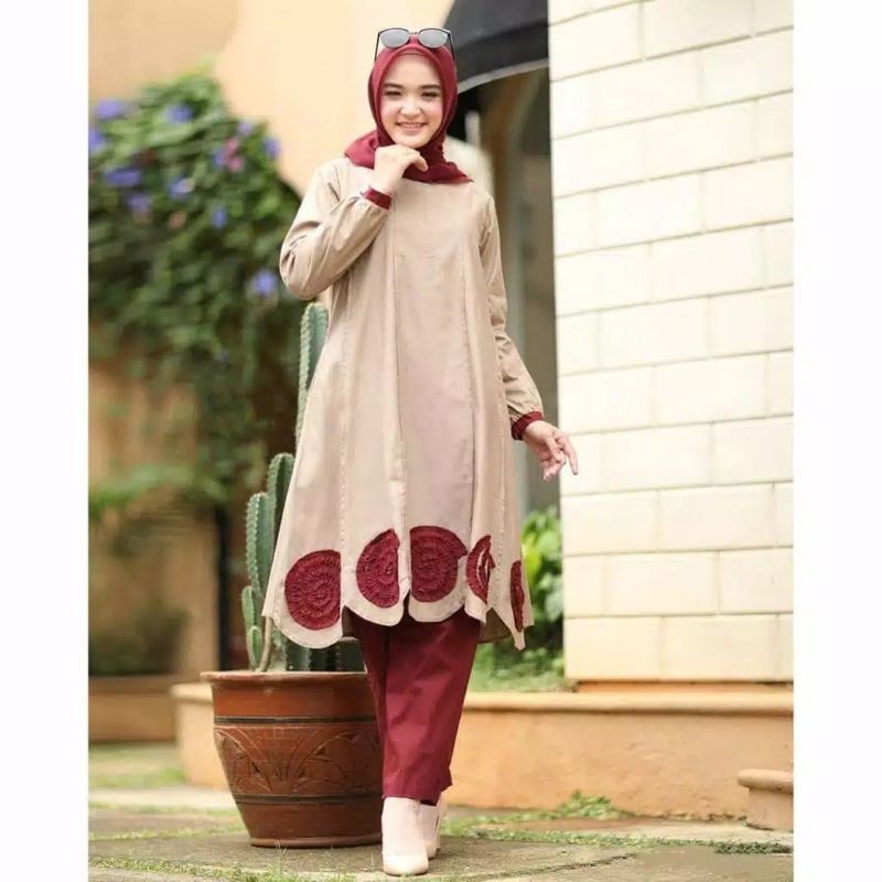 Ainun one set setelan muslim fashion remaja