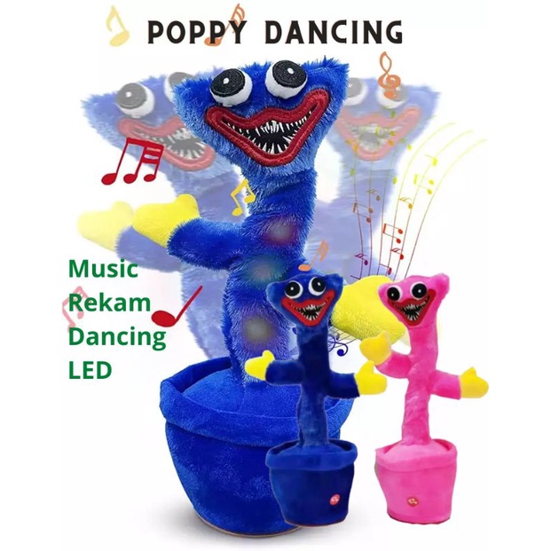 Game Poppy Playtime Stuffed Toys Huggy Wuggy Dancing Speaking Cactus Interactive Dance Plush Toy Dolls Gift