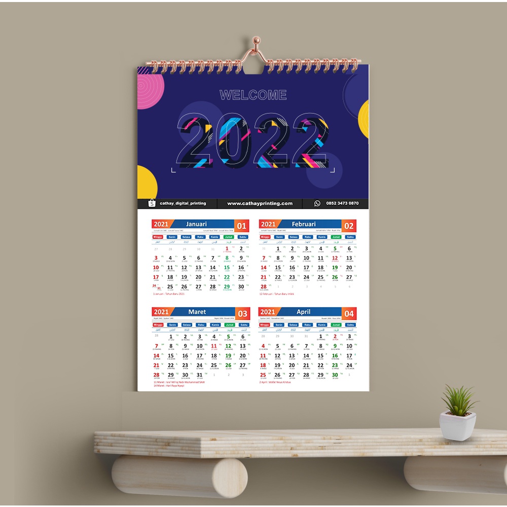 

Kalender Dinding - 31x47cm (AP 150g) - 6 Lembar Spiral