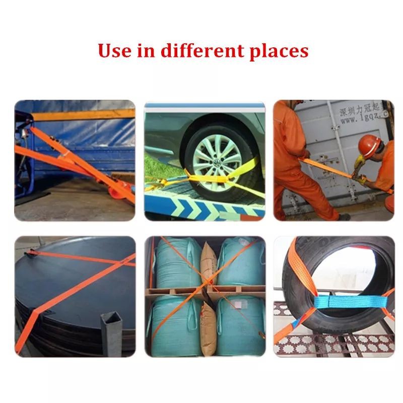 Tali Pengikat Barang 1 4M Cargo Lashing Belt Racthet Tie Down Set