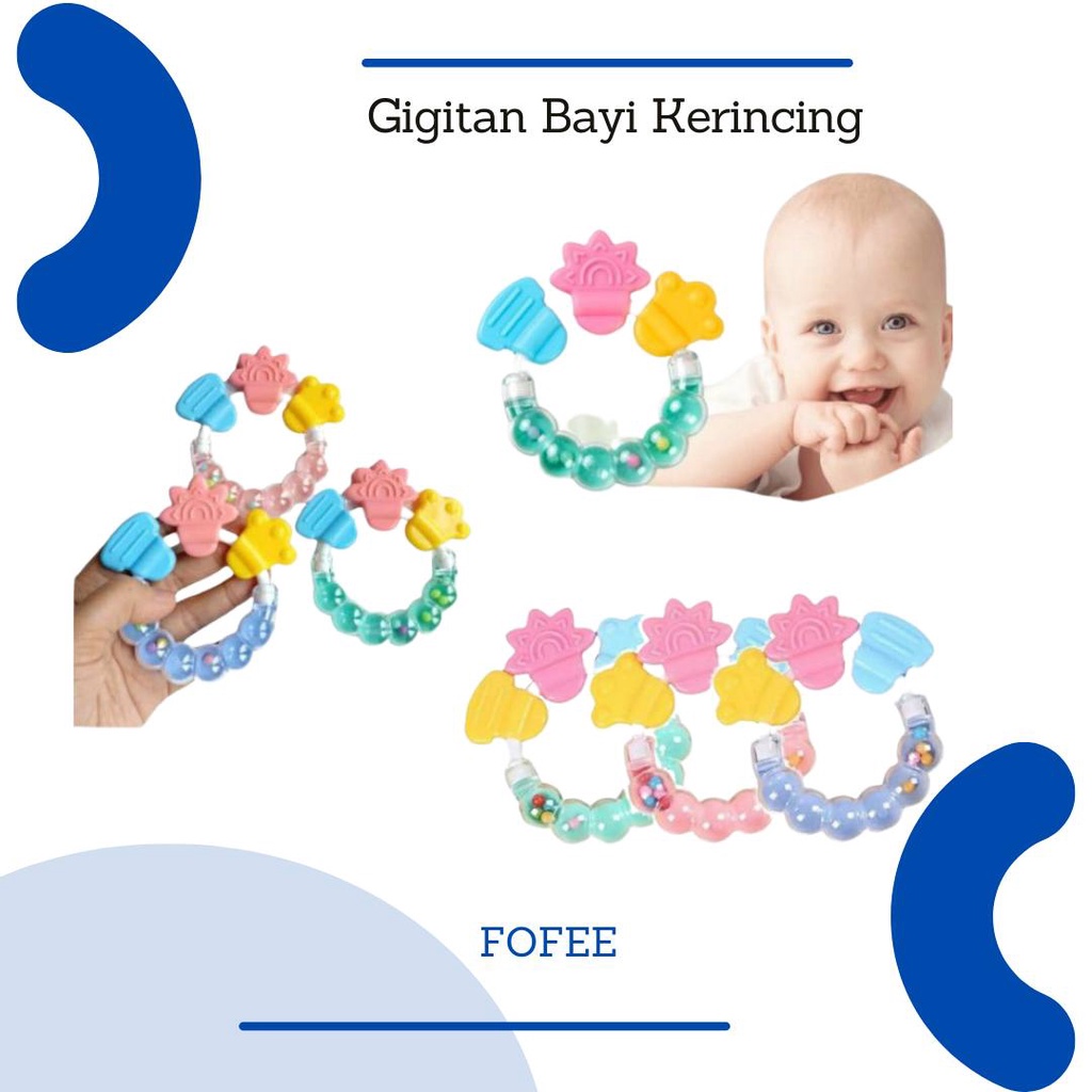 [LOCAL] - Gigitan Bayi Teether Mainan Bayi Kerincingan Bulat Baby Mainan Gigi