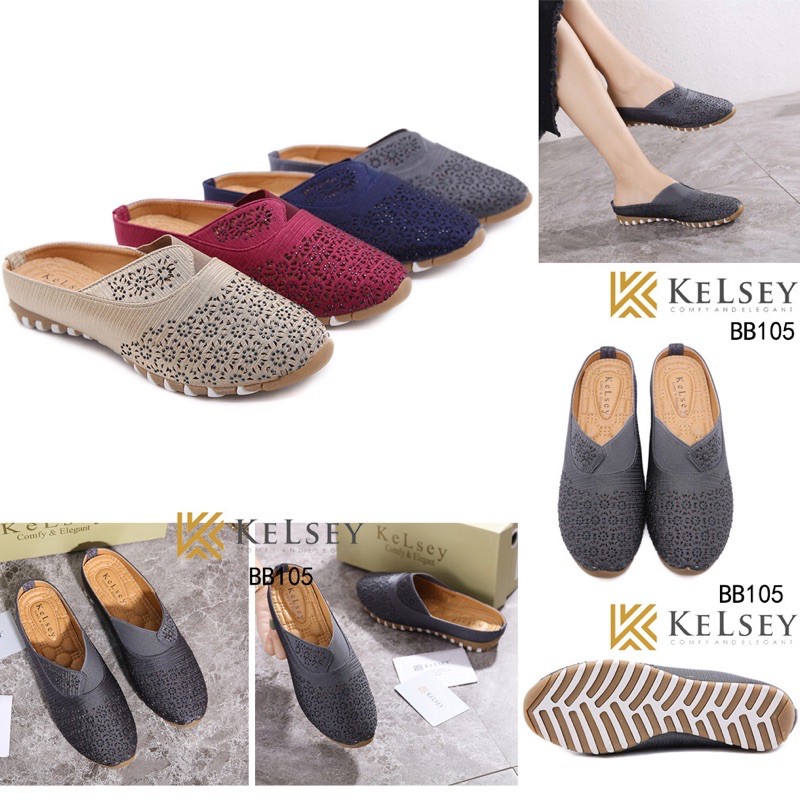 RESTOCK!!  NICOLE SANDAL SLIP ON KELSEY BB105 SANDAL WANITA FLAT SHOES IMPORT