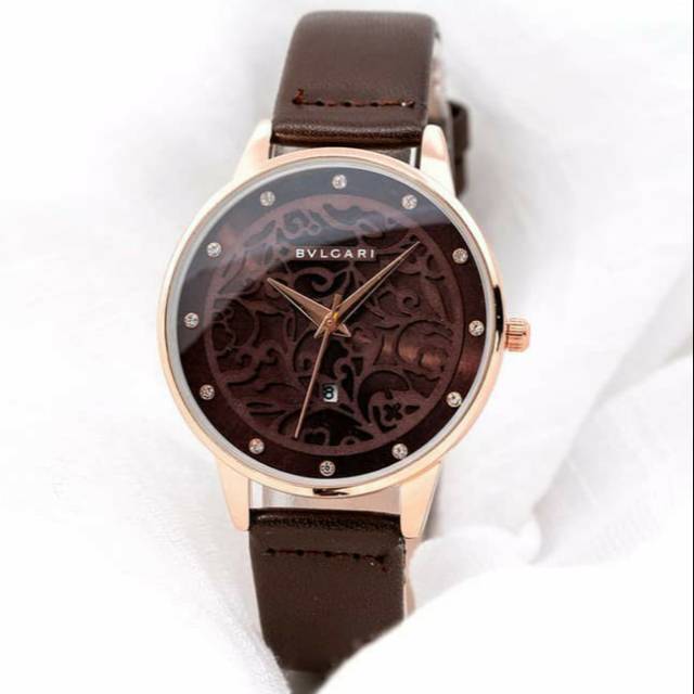 JAM TANGAN WANITA BVLGARI LEATHER JAM TANGAN JAM CEWEK JAM TANGAN BVLGARI JAM WANITA JAM MURAH