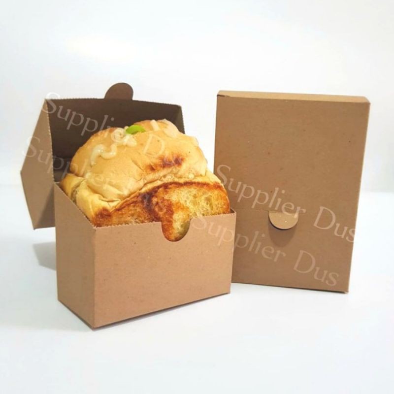 

Dus / box roti bakar / toast - takeaway - kraft - coklat (100pcs)