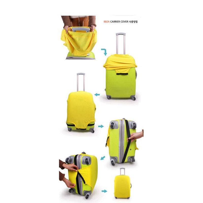 Doky Penutup Pelindung Koper Elastic Luggage Travel Cover Polos Size L