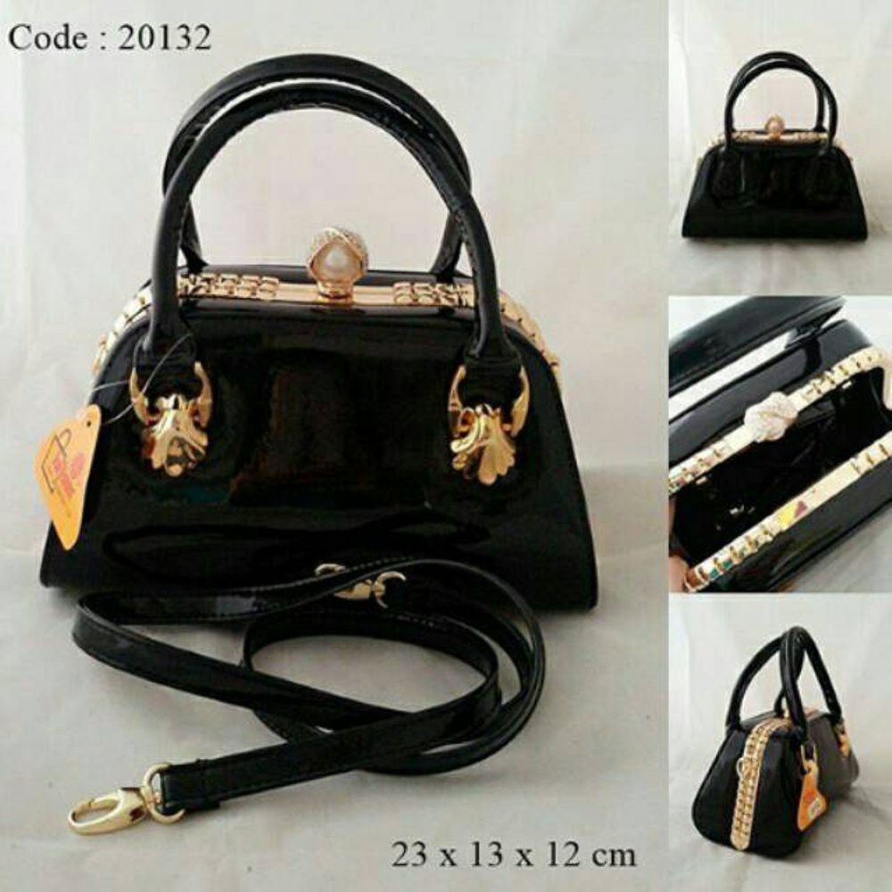 Dijual Tas Pesta Wanita Speedy Mini Handbag Import Mutiara 20132 Hitam Murah
