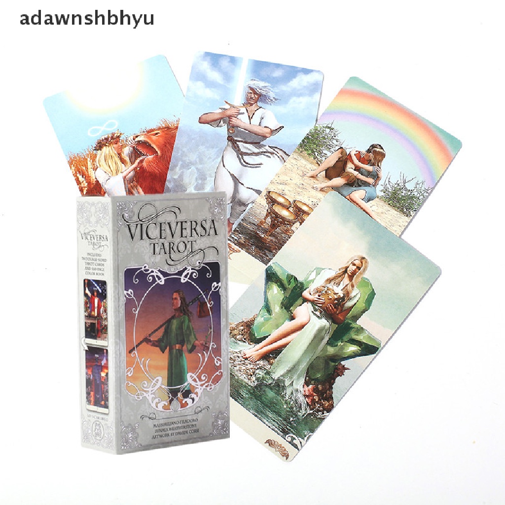 Adawnshbhyu 78pcs Vice Versa Tarot Kit Tarot Cards Oracle Deck Permainan Papan Pesta Keluarga