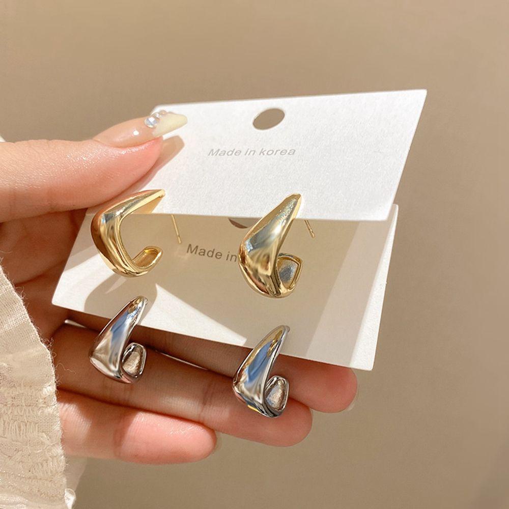 Anting Perak AUGUSTINA Anting Unik Vintage Wanita Emas Fashion Earrings Metal Female Ear Studs