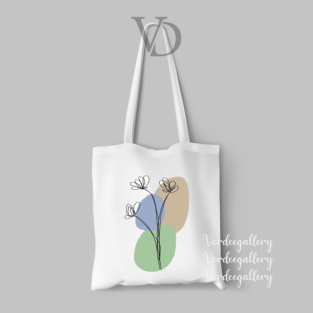 TOTE BAG KANVAS MOTIF ART ABSTRACT NEW TERBARU / AESTHETIC TOTE BAG / TAS BELANJA MOTIF ABSTRAK