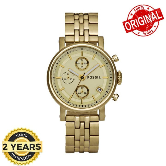 Jam Tangan Wanita Fossil ES2197 ES-2197 Gold 38mm Original