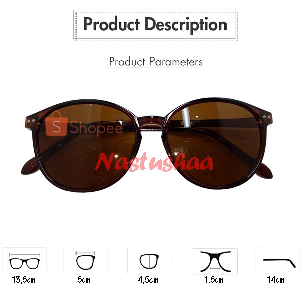 Kacamata Hitam Fashion Wanita Pria Kacamata Model Oval Anti UV Retro Korea Style Sunglasses Unisex FREECASE