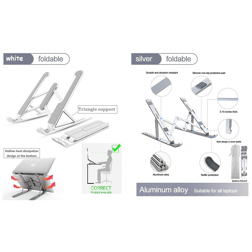 Stand Laptop Dudukan Tab Ipad Di Meja Full Besi Alloy