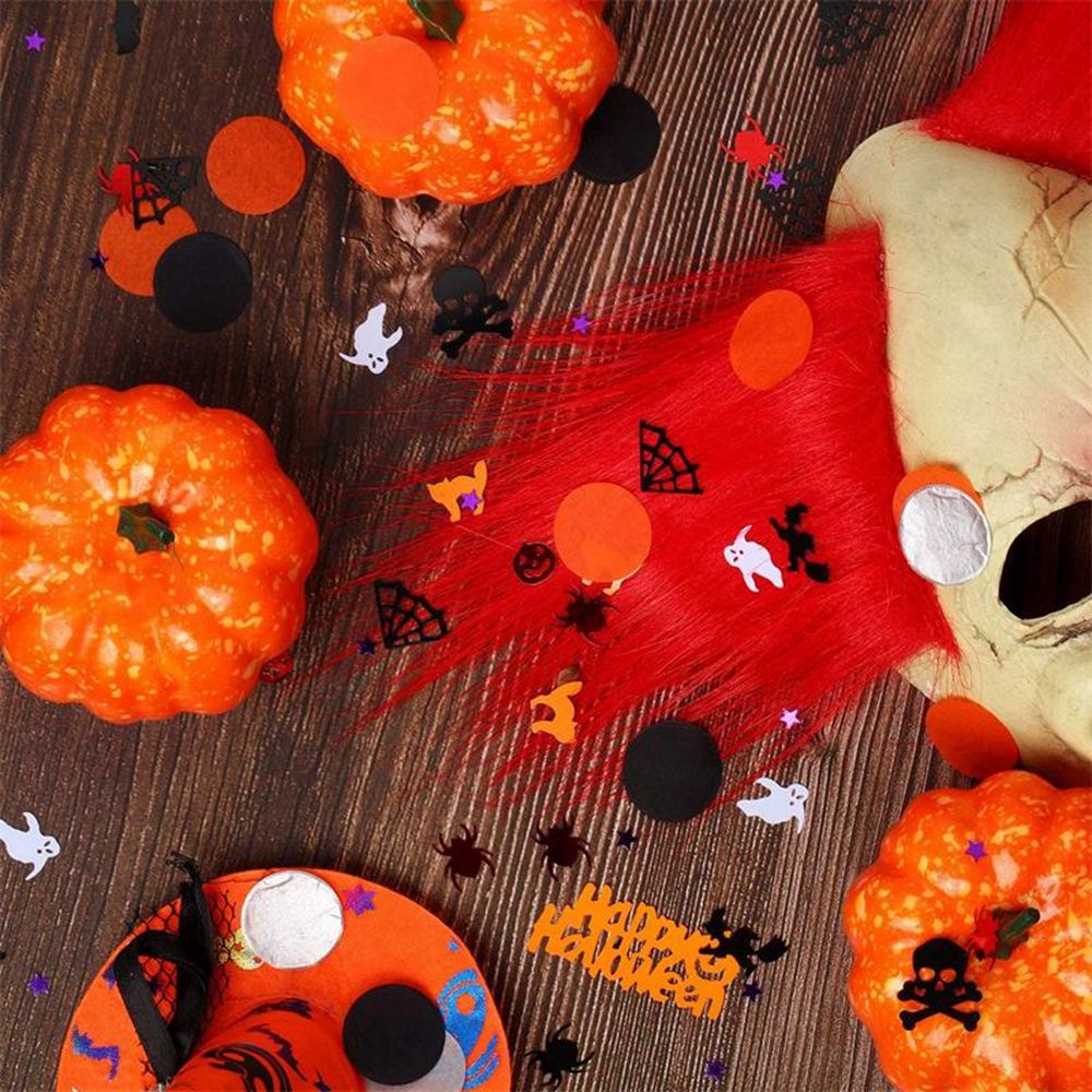 ELEGANT 30g Halloween Confetti Plastic Pumpkin Confetti Table Decoration Bat Colorful for Desk Ornaments Scrapbooking Supplies Party Festival Glitter