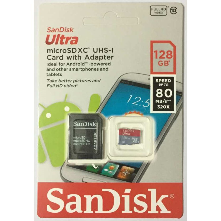 Ultra A1 Kartu Memory Micro SD Kapasitas 128GB Kecepatan 80Mbps