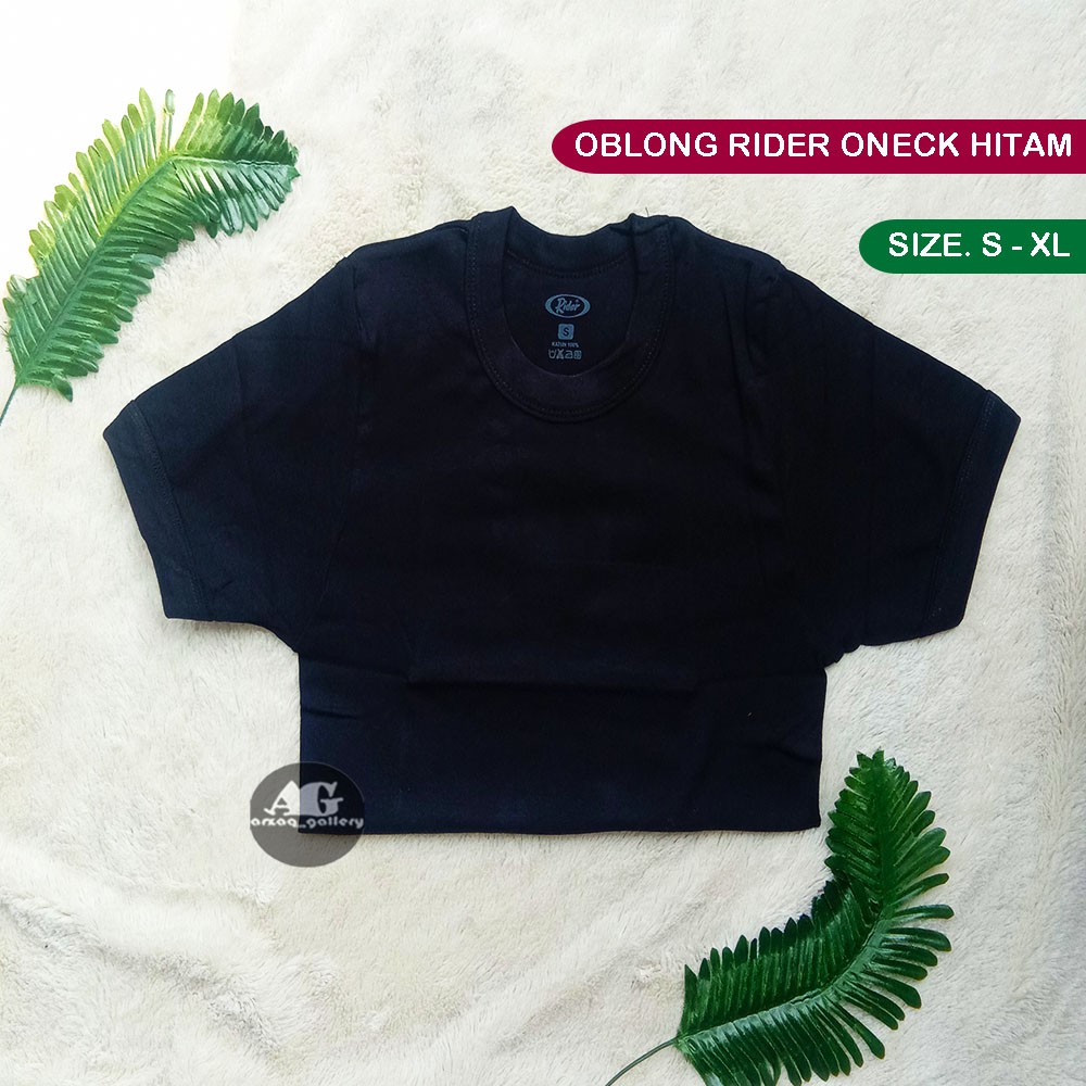 OBLONG RIDER O-Neck HITAM | kaos rider | Kaos Hitam polos | Kaos dalam rider | kaos hitam