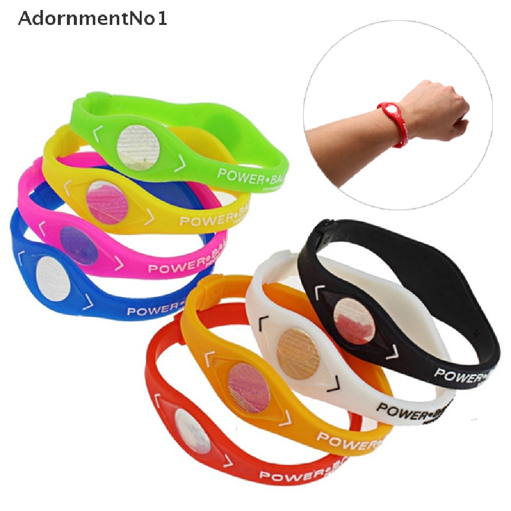 (AdornmentNo1) Power Balance Energy Gelang Kesehatan Bahan Silikon Untuk Olahraga / Hadiah