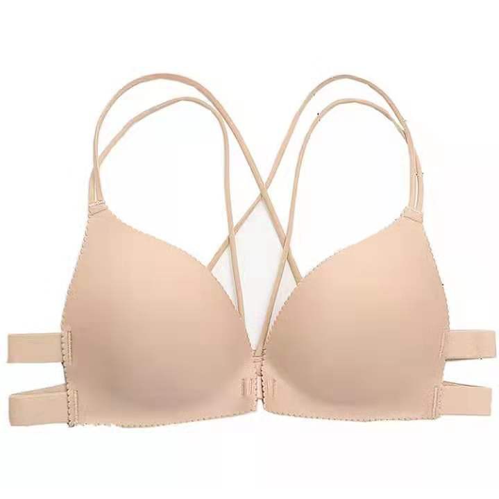 Bra tali Bra Seamless sexy tanpa kawat bra fashion kancing depan