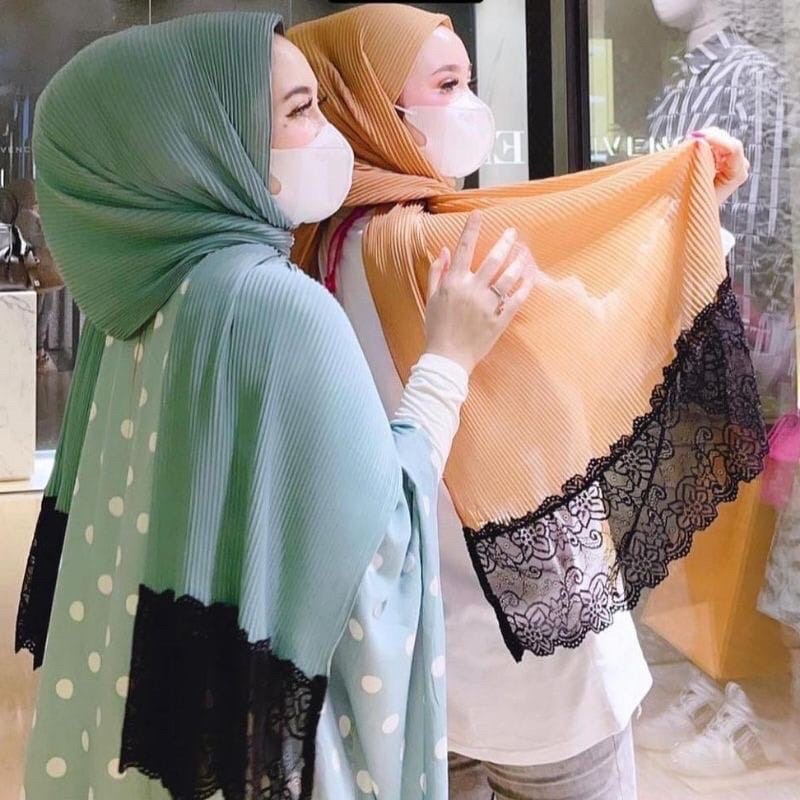 (KJI) HIJAB PASHMINA SHEILA BROKAT DIAMOND ITALIANO