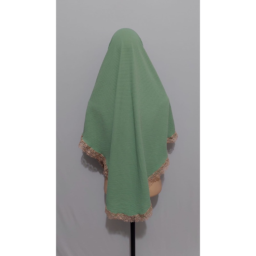 Jilbab Prisket Renda Prada  Keliling Jersy Terbaru 2022-HIJAU MINT