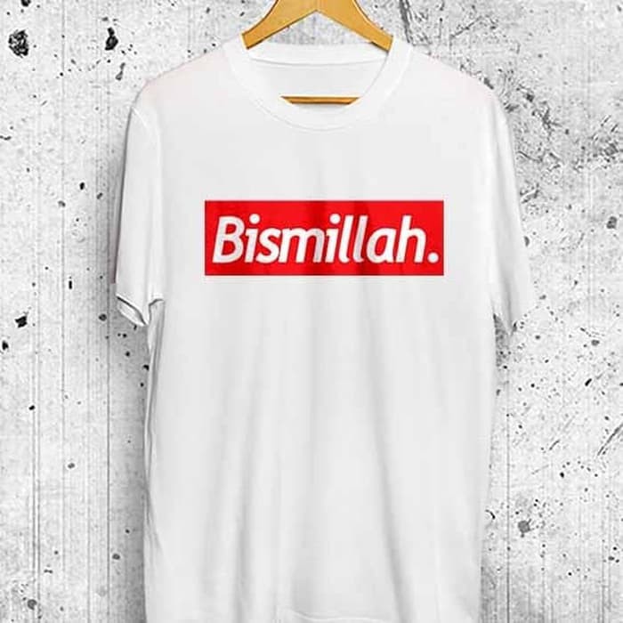 Baju Tulisan Bismillah - Baju Lebaran - Kaos Bismillah - Tshirt Tulisan Bismillah - Baju joke Indo