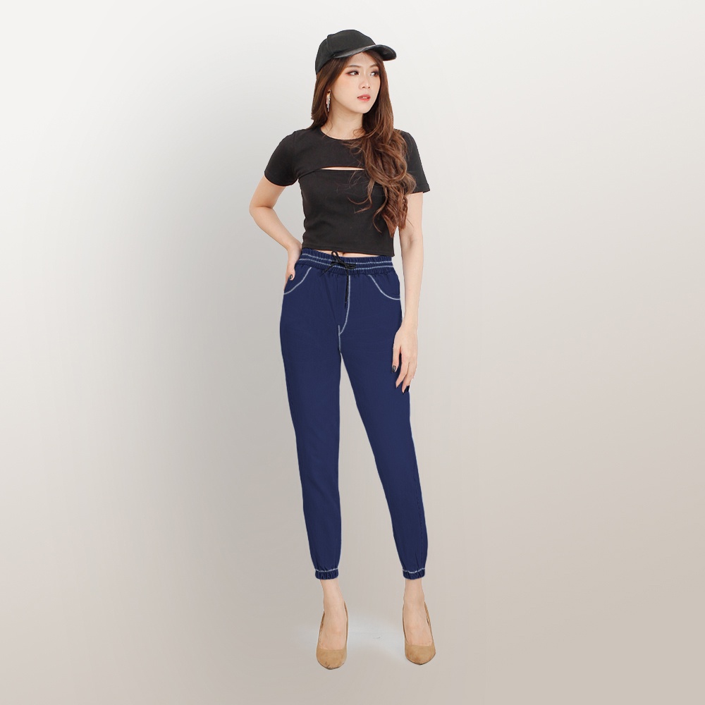 Celana Jogger jeans strech washed wanita model terbaru - XSHOP New Amoris