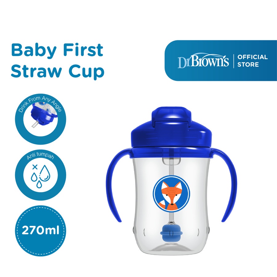 Dr Brown's Baby 1st First Straw Cup | Botol Minum Pemberat Bayi