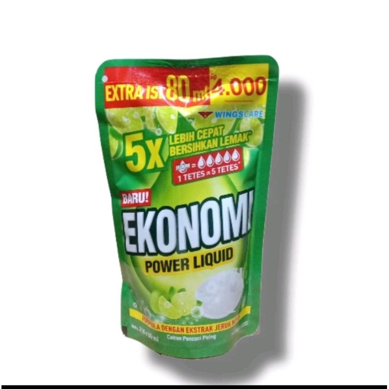 EKONOMI POWER LIQUID 210+80ML SABUN CUCI PIRING