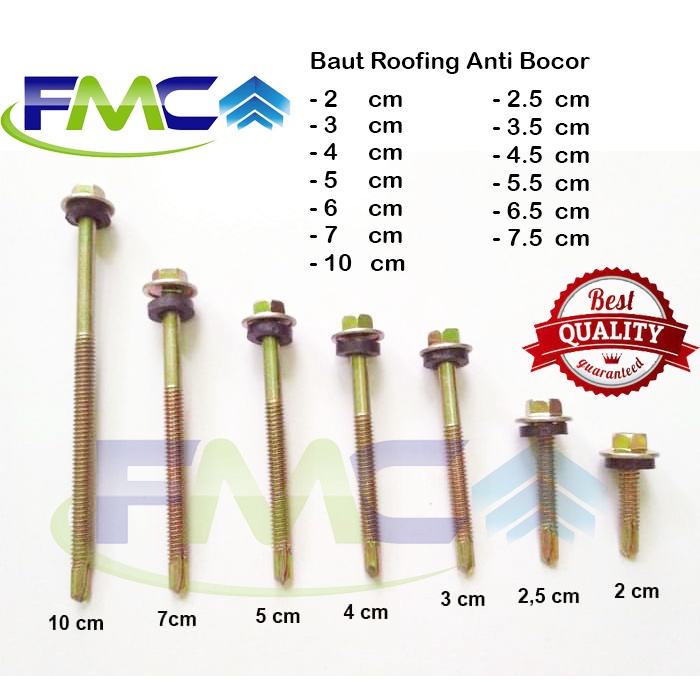 Baut Roofing Rooping Sekrup Atap Skrup Murah Drilling Atap Baja Ringan Plafon Besi Hollow Anti Bocor