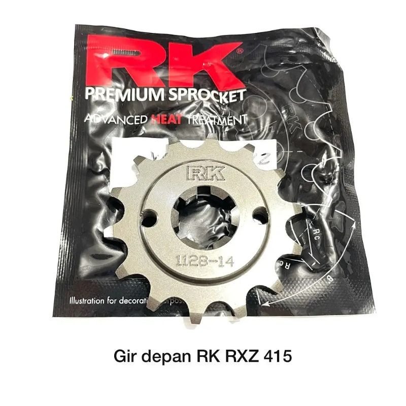 GEAR RK TAKASAGO 415 DEPAN : VEGA R, RX KING, JUPITER MX, VIXION, BYSON , R15V2/V3, XABRE, MT15, XSR155