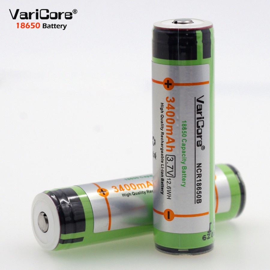 VariCore 18650 Rechargeable Li-ion Battery 3400mAh 3.7V Button Top