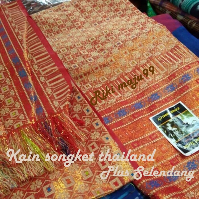 Harga Grosir Kain Songket Thailand Plus Selendang Shopee Indonesia