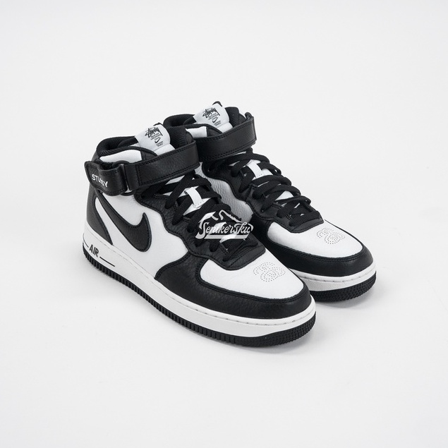 Air Force 1 Mid Stussy Black White