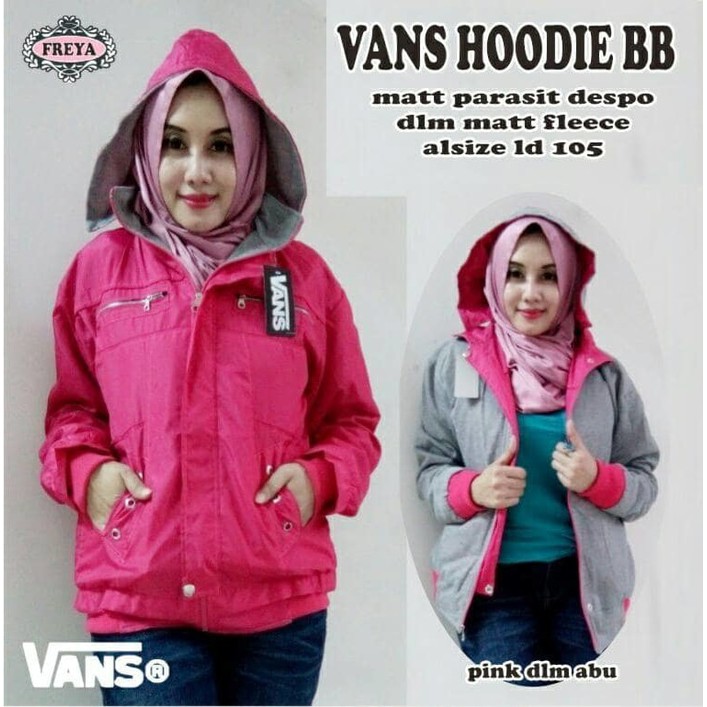 RAYNA VANS HOODIE BB| JAKET WANITA PARASUT BOLAK BALIK | JAKET BOBAL