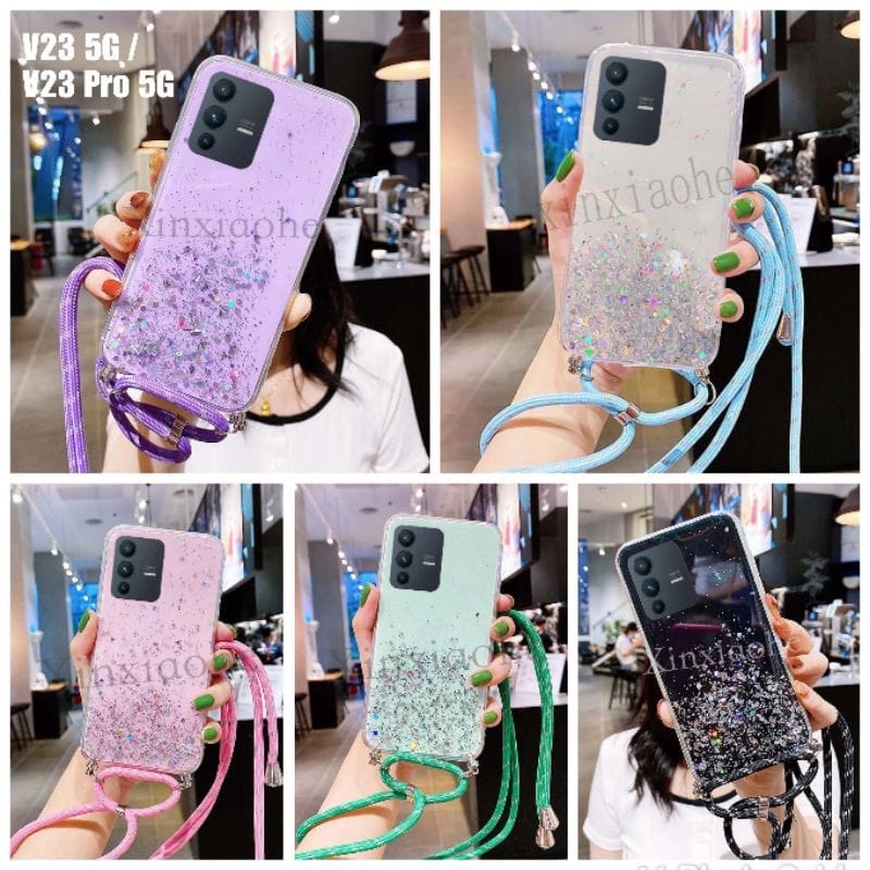 Case Tali Nagita Vivo V23 5G V23 Pro 5G V23e Y15S Soft Case With Shoulder Strap Tali Lanyard Panjang