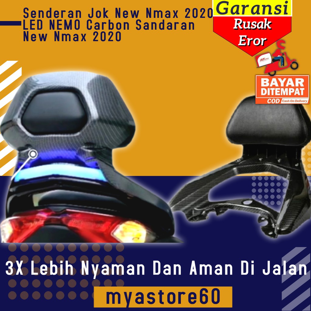 Senderan Jok Nmax Lama LED NEMO Carbon Sandaran Jok Jog Jox Sparepart Yamaha New Nmax Nmax Old Lama