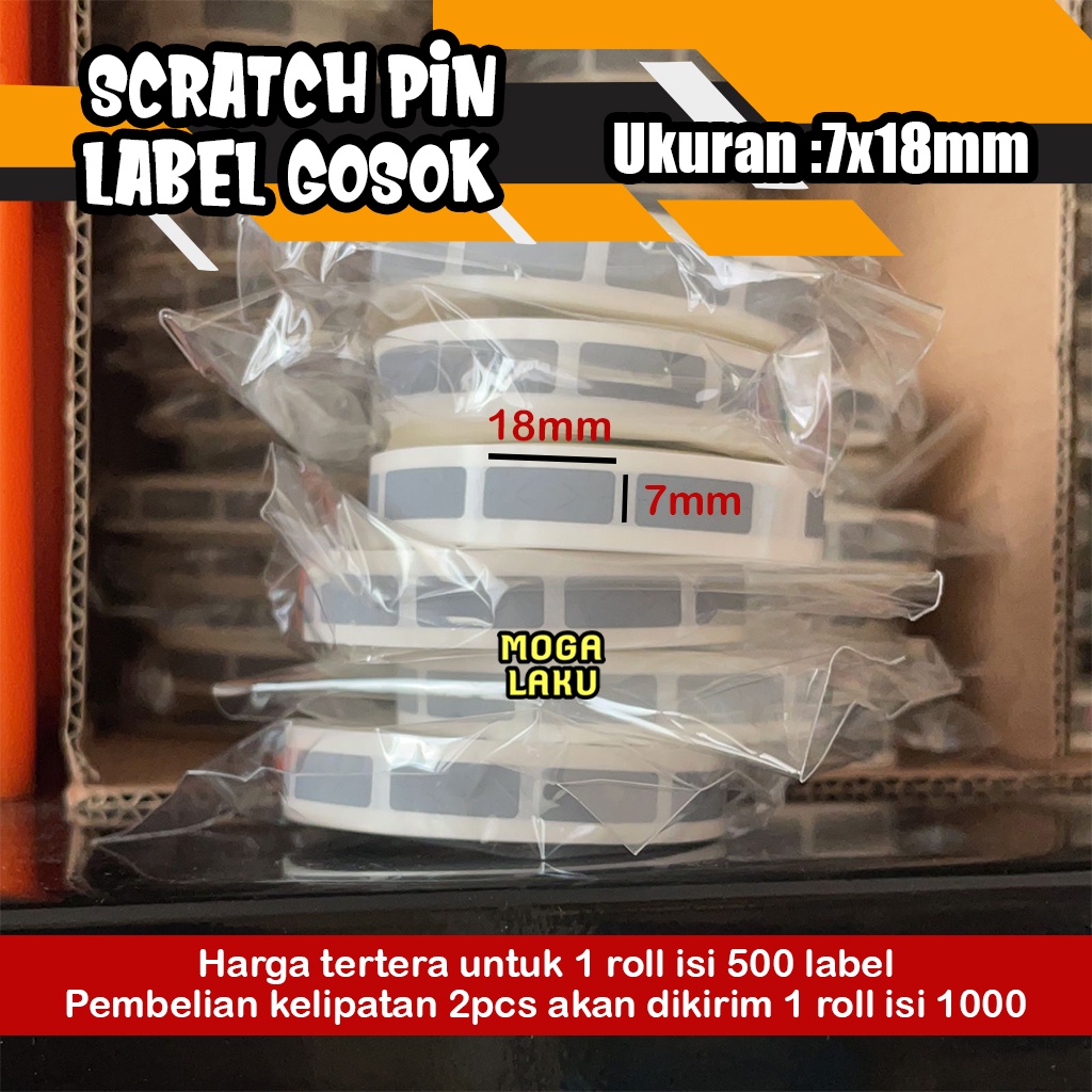 

7x18 mm Scratch Pin sticker label gosok voucher