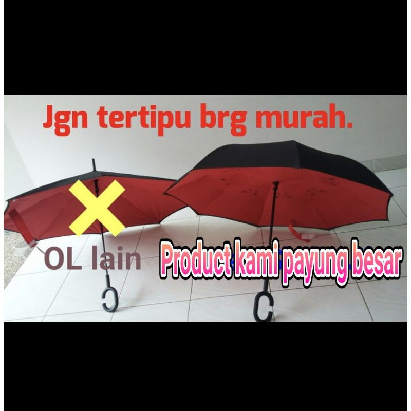 Payung Terbalik Reverse Umbrella Gagang C