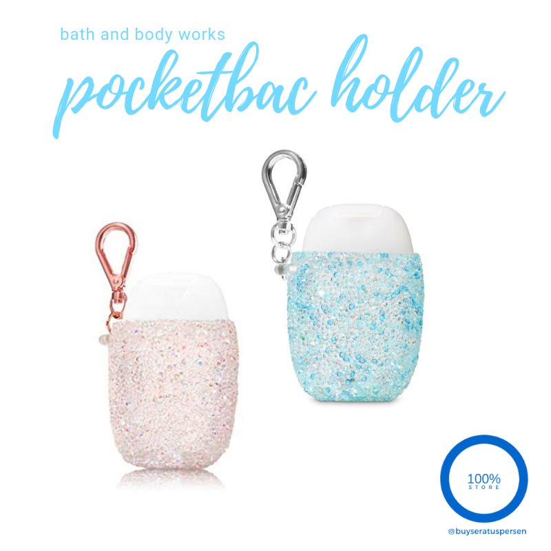 GLITTER GEMS - Pocketbac Holder Bath and Body Works BBW Pink Blue