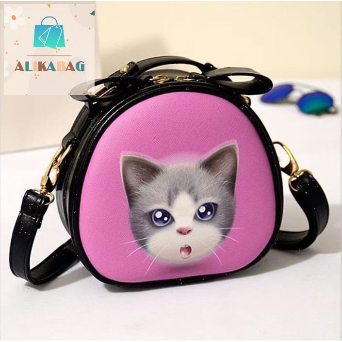 ALIKA BAG - Tas Selempang Wanita Karakter Kucing Lucu Fashion Casual